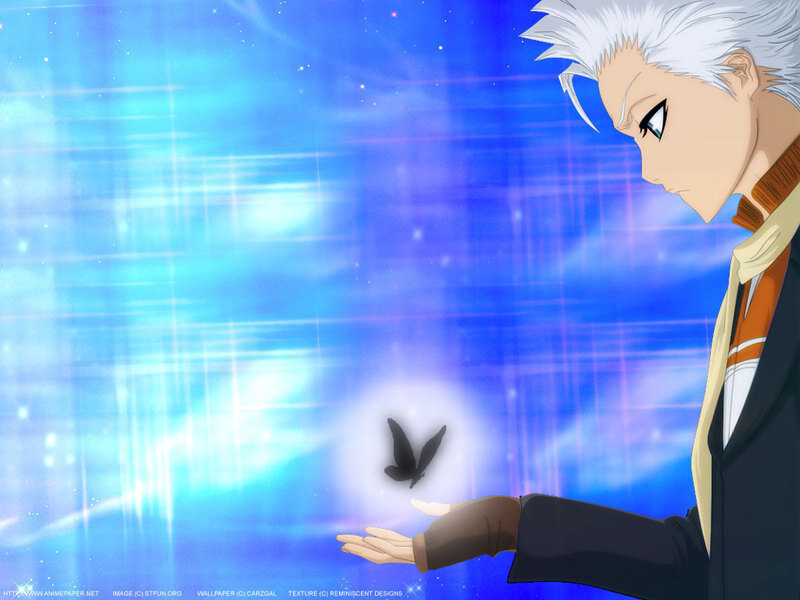 White-haired Anime Character — Blue, Serene