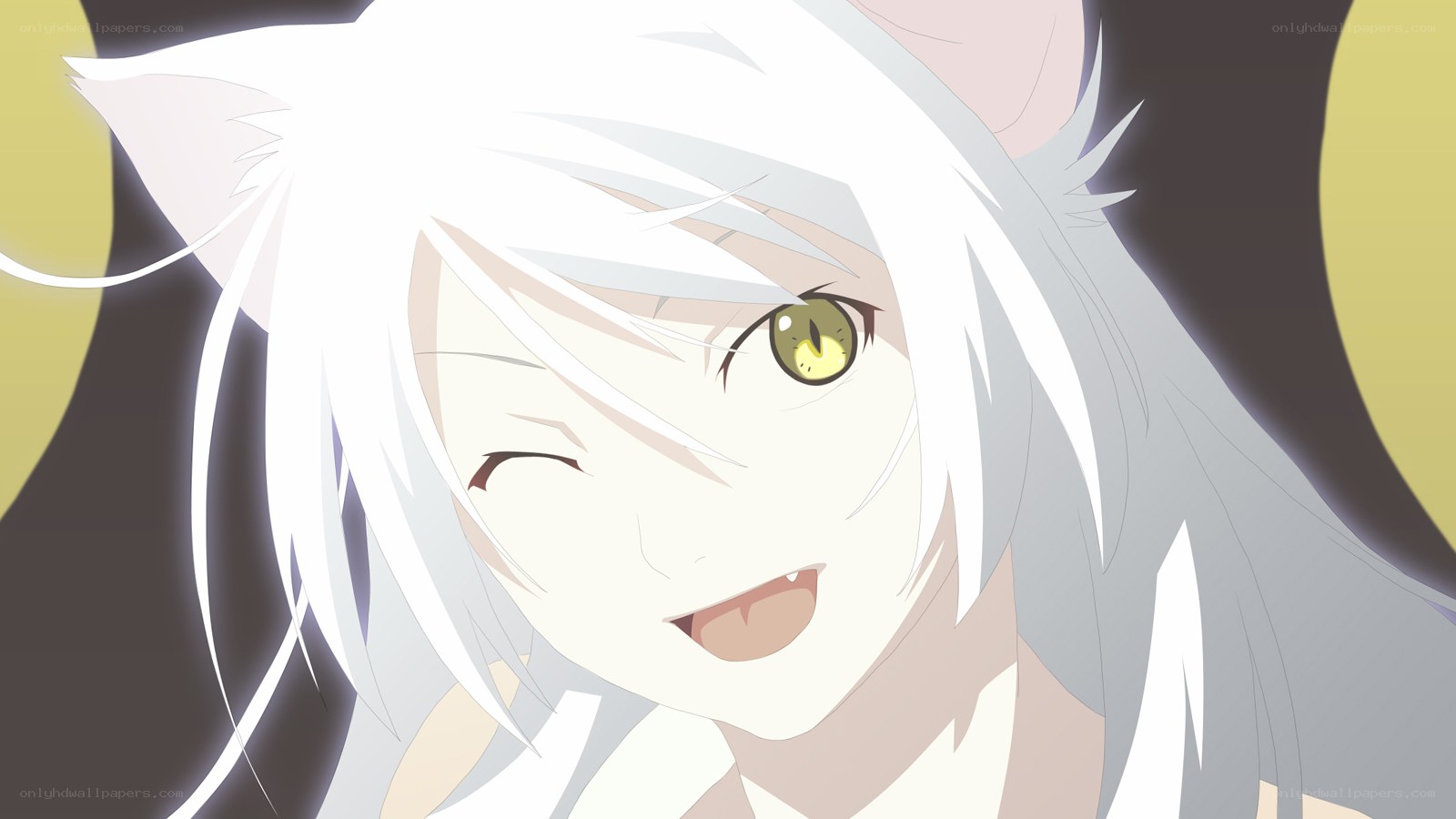 white-haired anime character close-up
