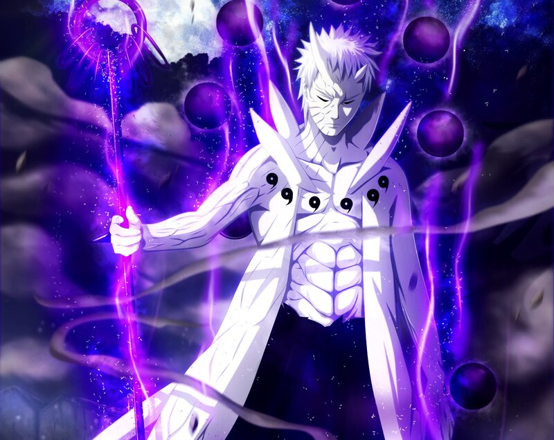 White-haired Anime Character — Purple, Dramatic