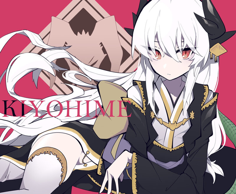 White-haired Anime Character — Red, Dramatic, Long White Hair
