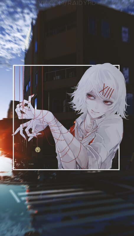 White-haired Anime Character — White, Dark