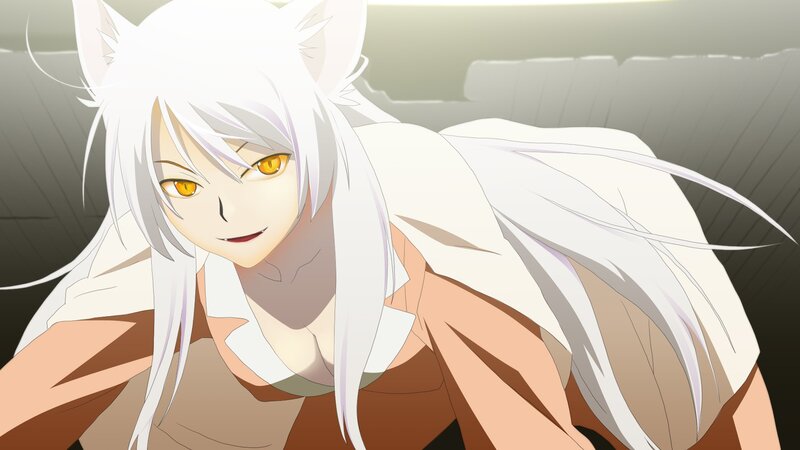 White-haired Anime Character — White, Dramatic, Cat Ears