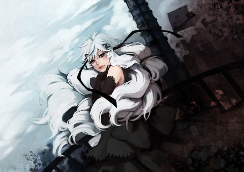 White-haired Anime Character — White, Dramatic
