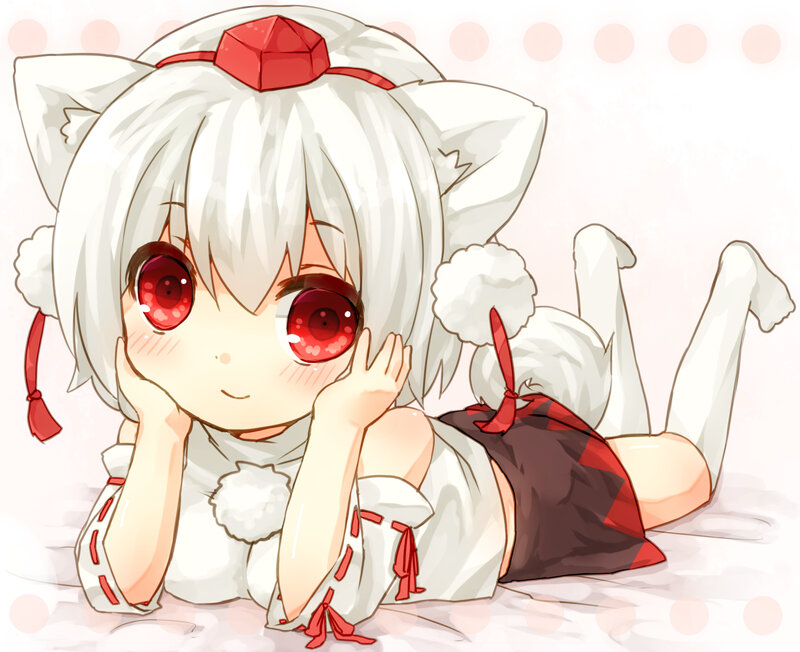 White-haired Anime Girl — White, Playful