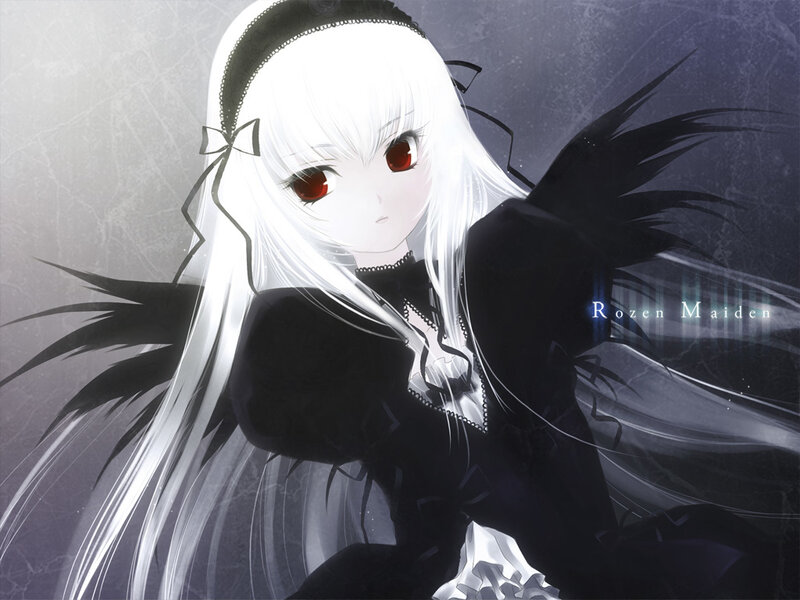white-haired anime girl with red eyes