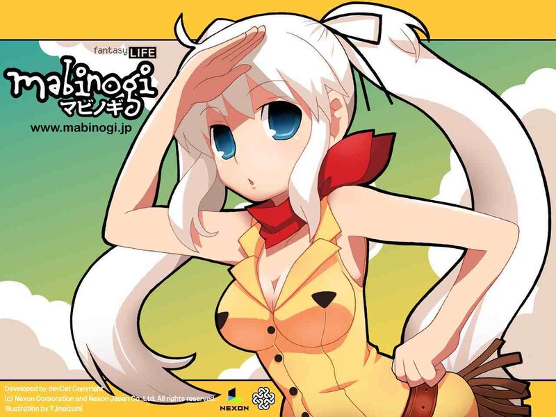 White-haired Anime Girl — Yellow