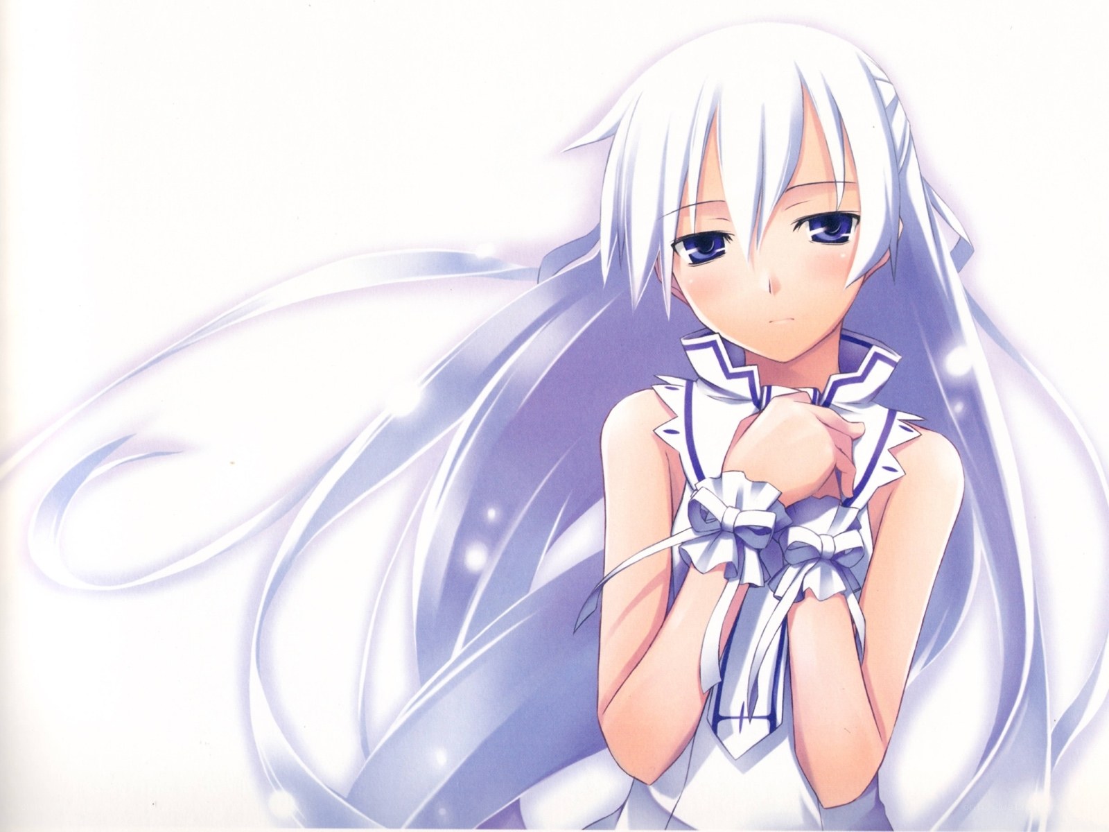 white-haired anime girl
