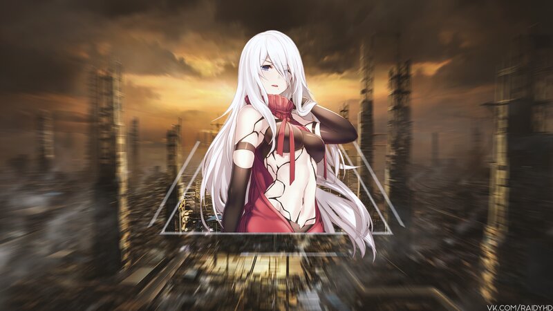 White-haired Anime Woman — White, Dramatic