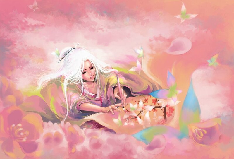 white-haired artist in a dream