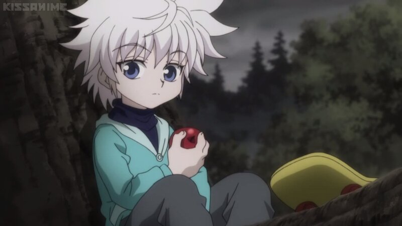 White-haired Boy Holding Apple