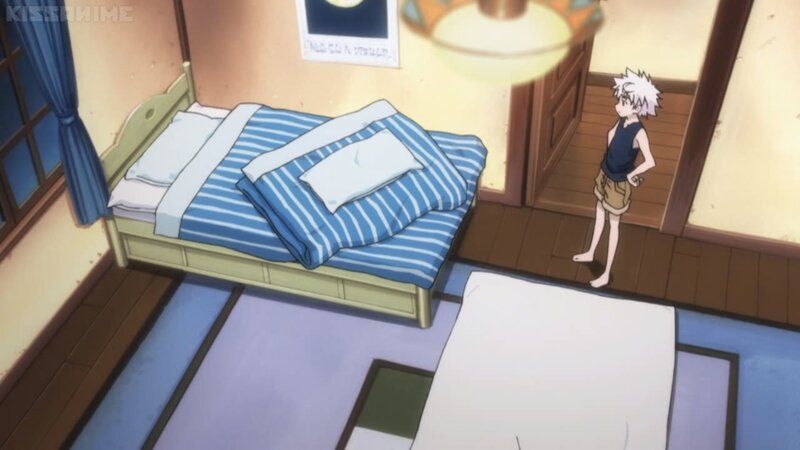 White-haired Boy in Bedroom