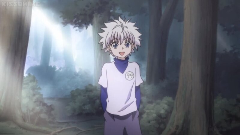 White-haired Boy in Forest