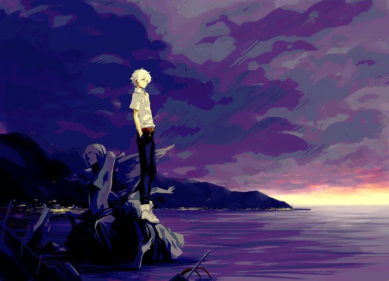 White-haired Boy on Rock