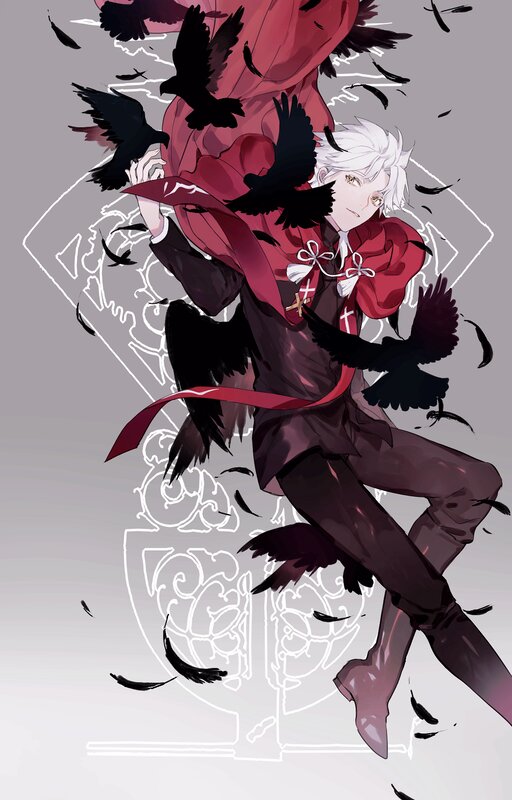 White-haired Boy with Crows