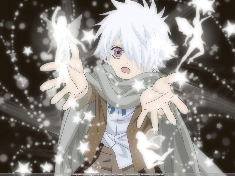 White-haired Boy with Fairies