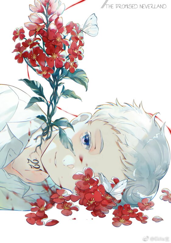 White-haired Boy with Flowers