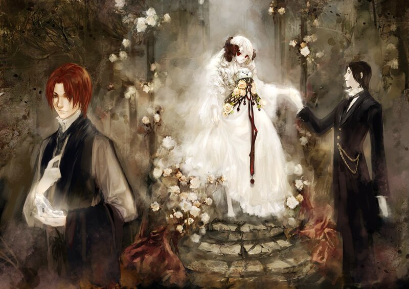 White-haired Bride with Two Men