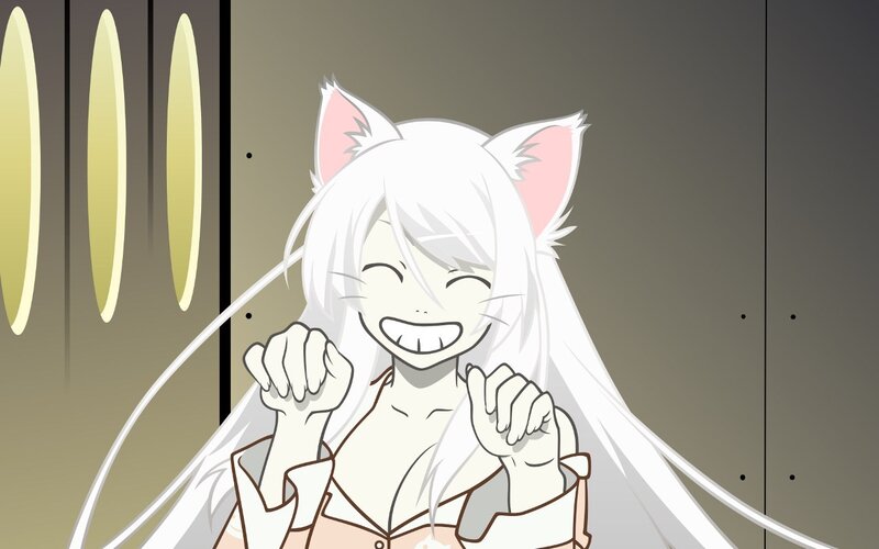 White-haired Cat Girl — White