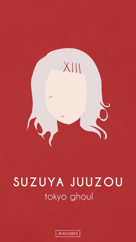 White-haired Character Face — Red