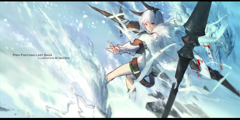 White-haired Character in Battle