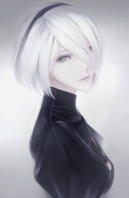 White-haired Character in Black