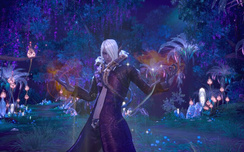 White-haired Character in Forest