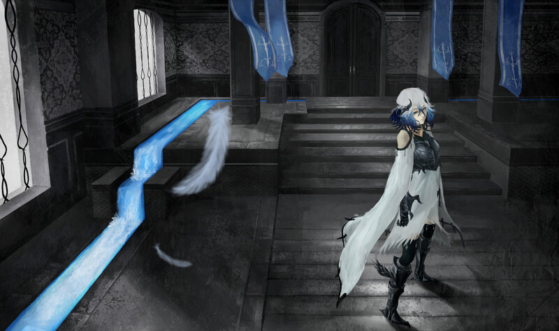 White-haired Character in Hall
