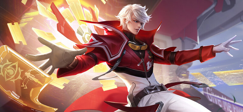 White-haired Character in Red Coat — Dramatic