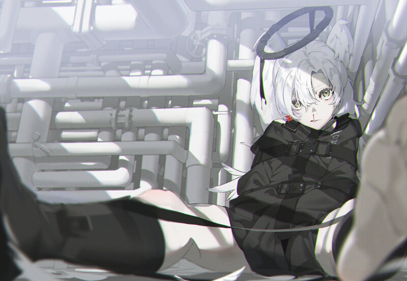 White-haired Character in Restraint