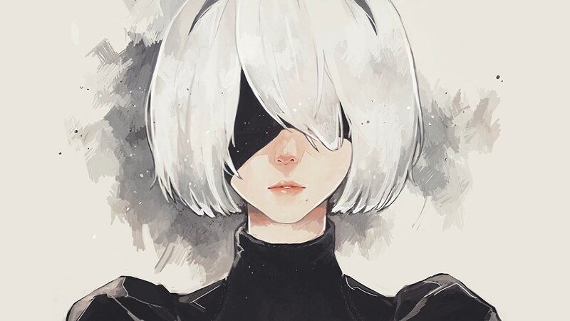 White-haired Character — White, Neutral