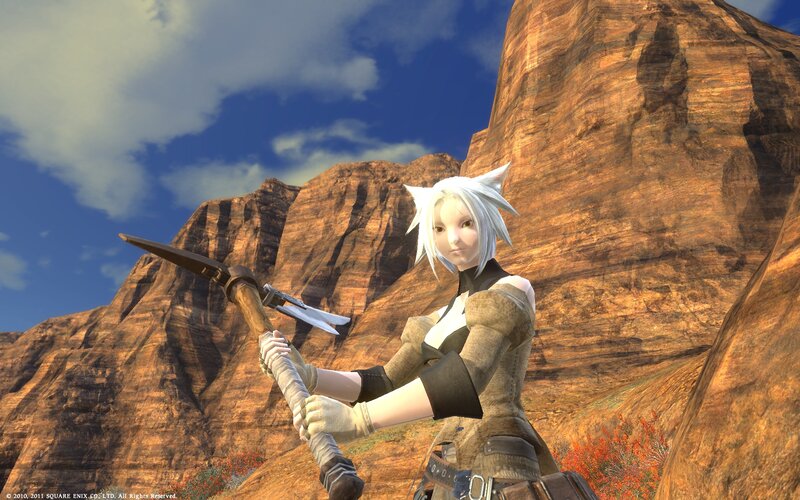 White-haired Character with Axe