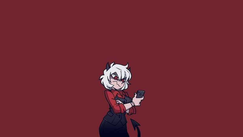 White-haired Character with Phone