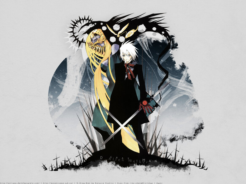 White-haired Character with Swords — Black