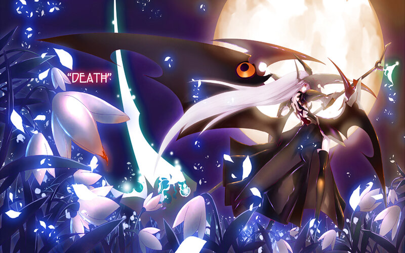 White-haired Character with Wings — Purple