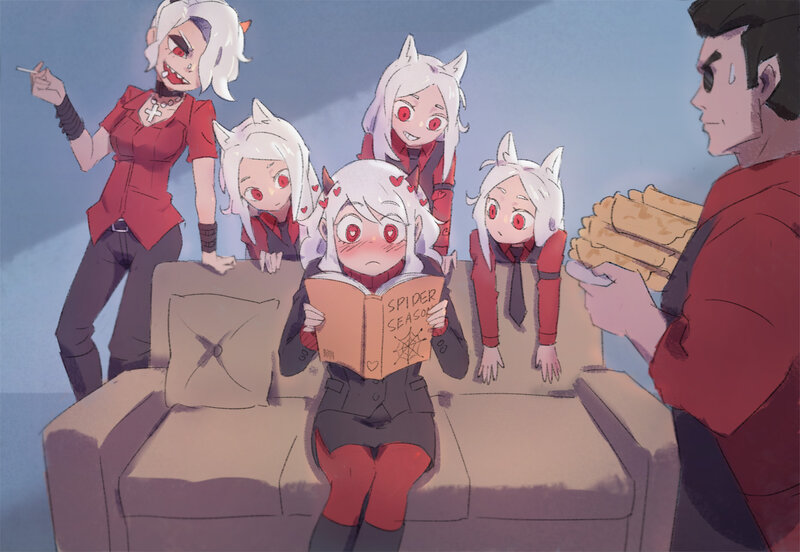 White-haired Characters Reading