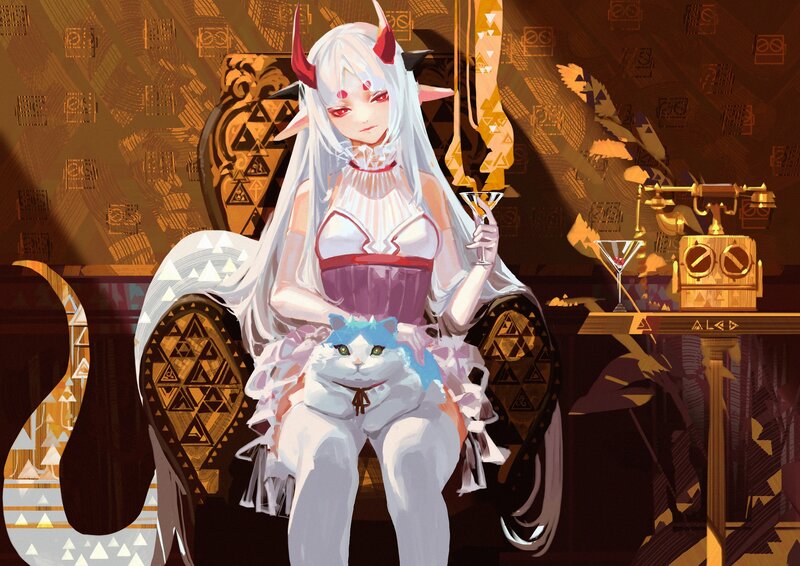 White-haired Demon Girl — Brown