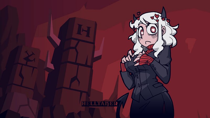 White-haired Demon Girl — Red