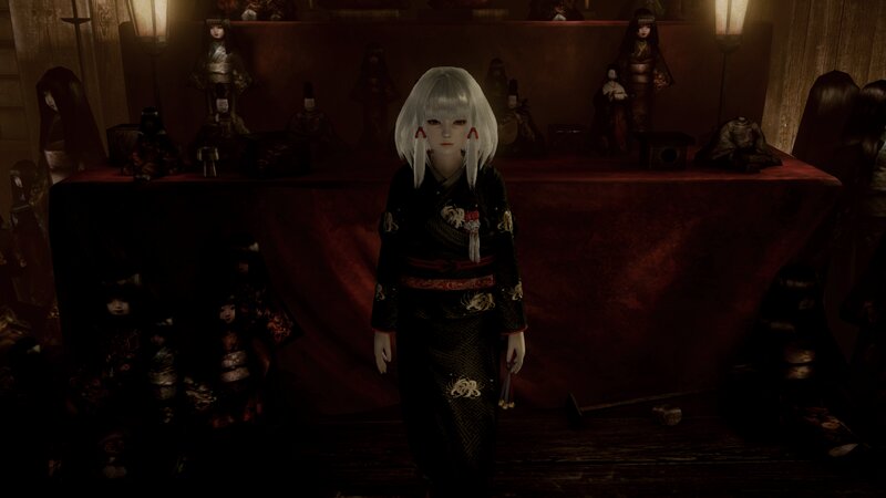 White-haired Doll in Kimono