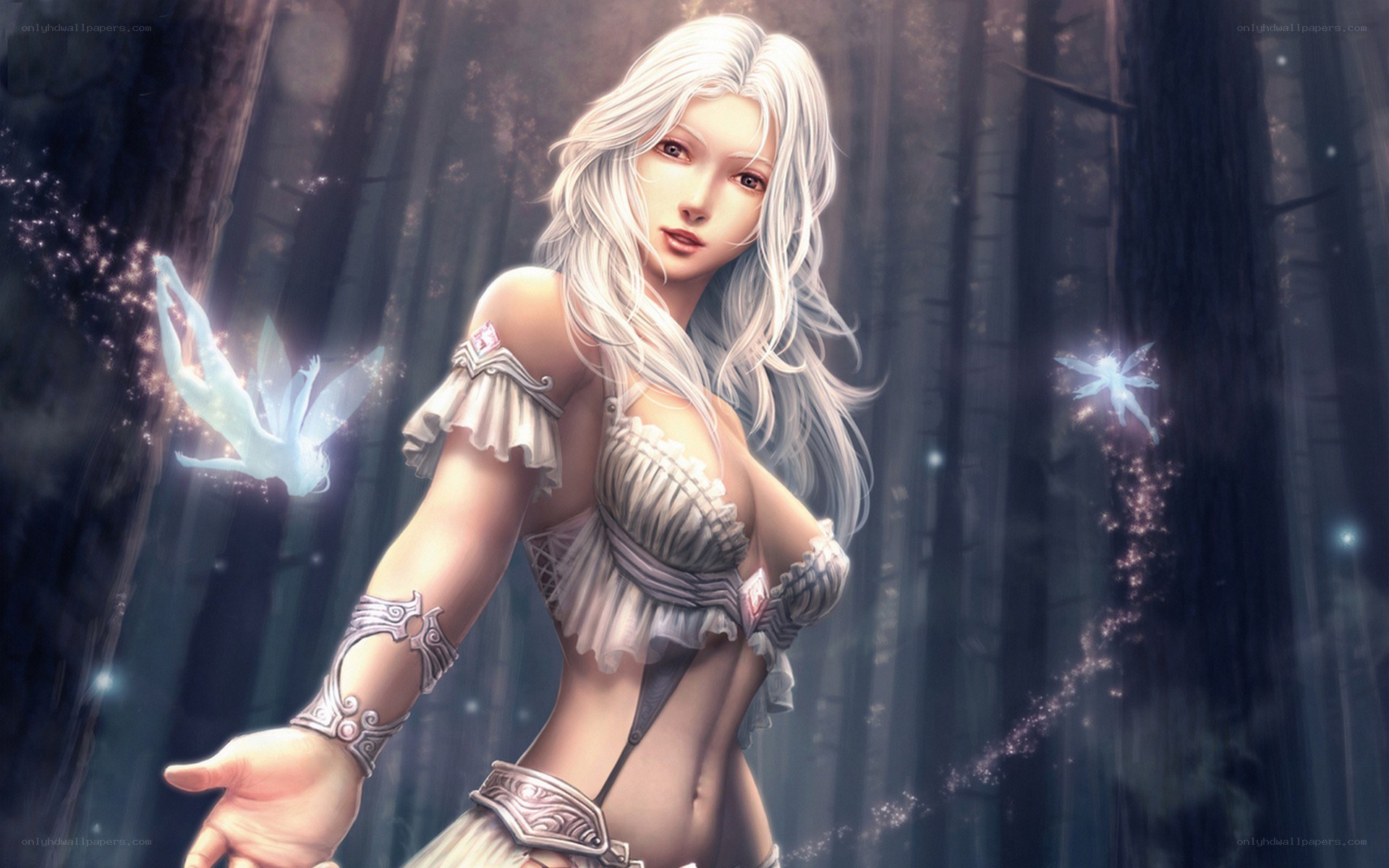 White-haired elf in a forest