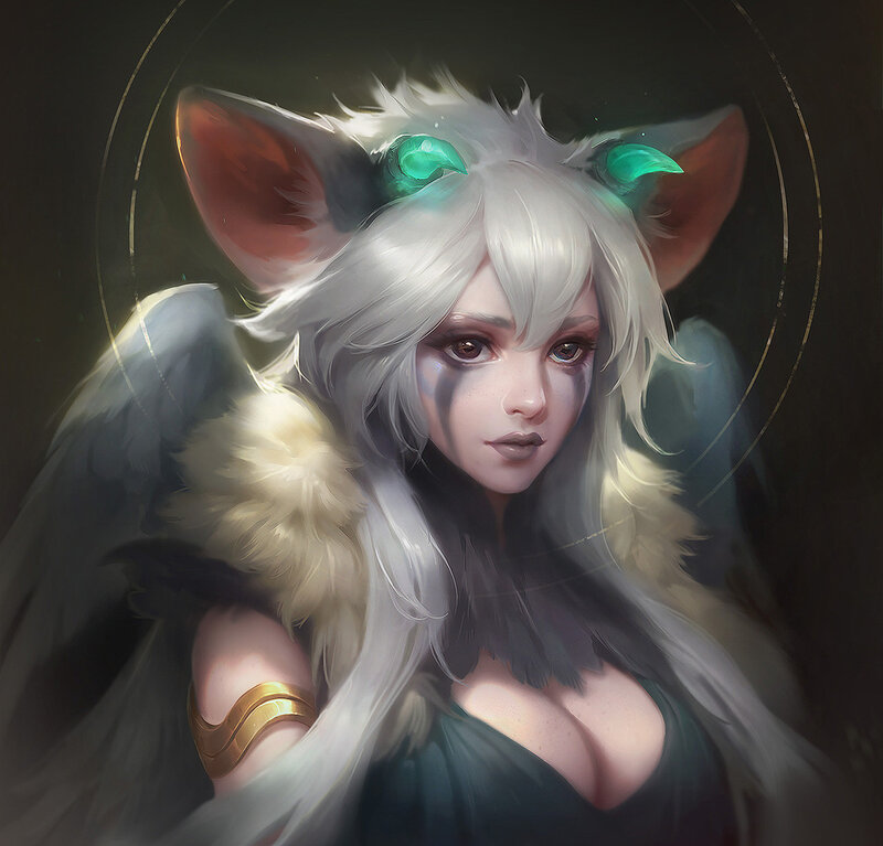 White-haired Elf with Wings — White, Dramatic