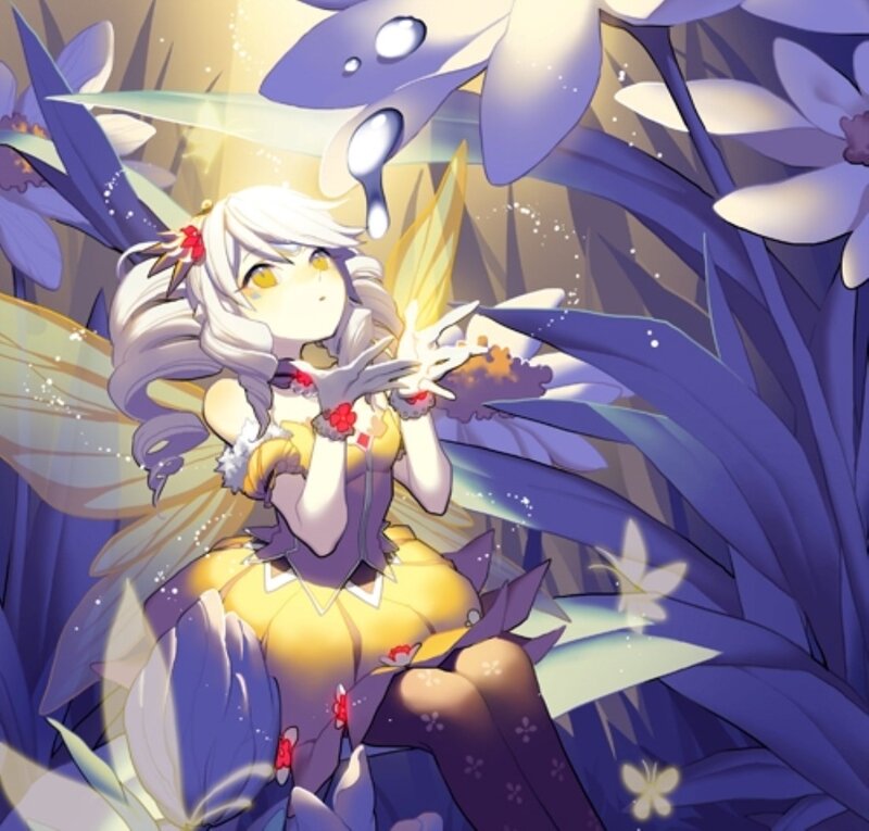 White-haired Fairy in Flowers
