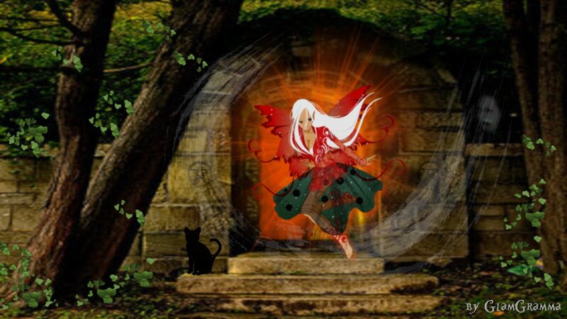 White-haired Fairy with Red Wings
