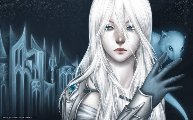white-haired fantasy warrior