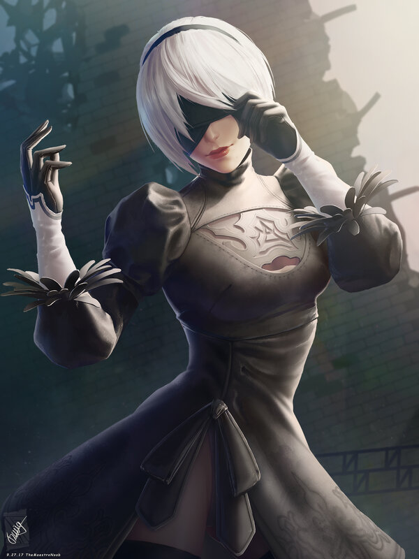 White-haired Female Android — Gray