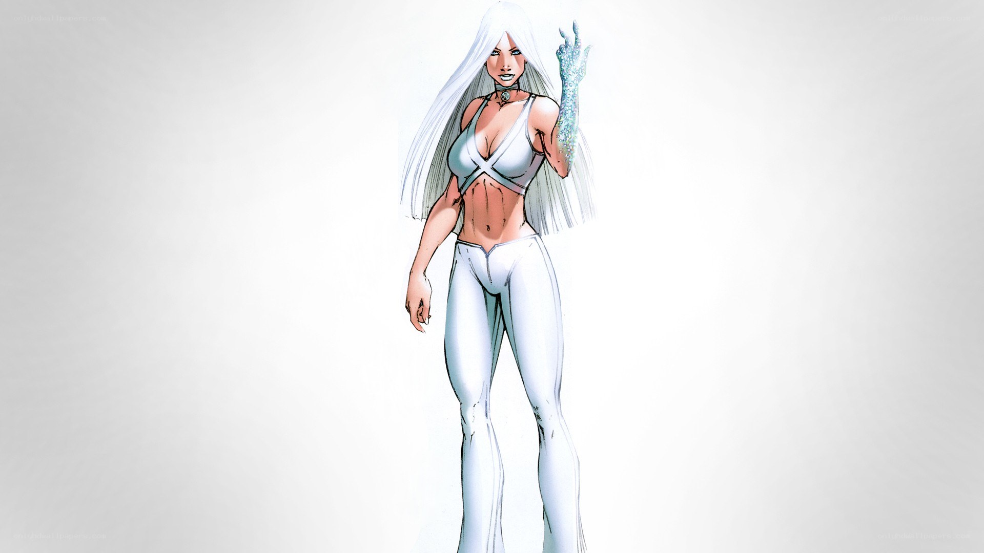 white-haired female superhero