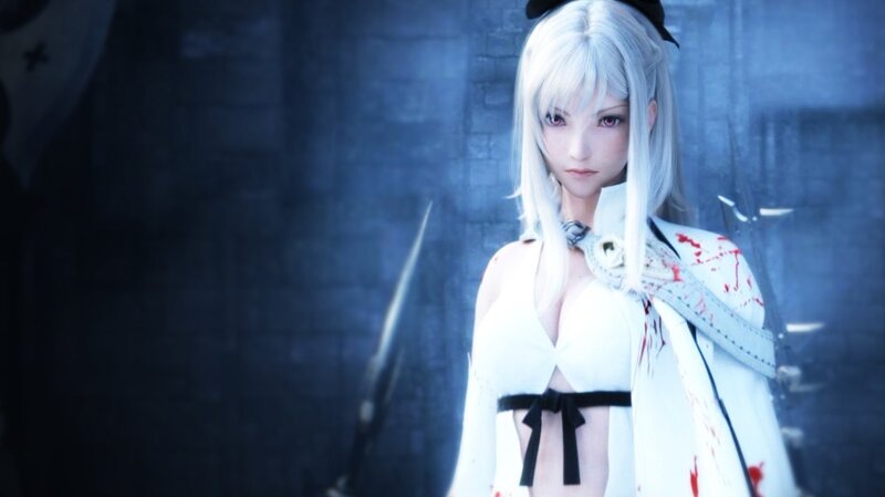 White-haired Female Warrior — Blue