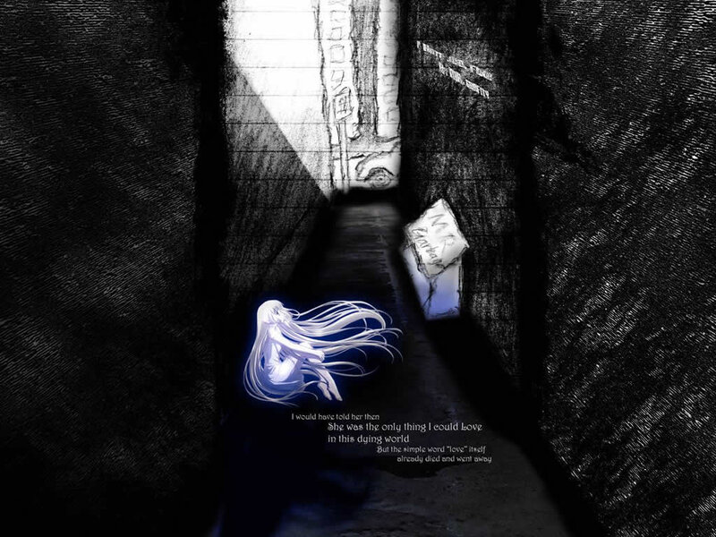 White-haired Figure in Alley