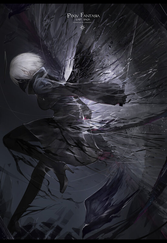 White-haired Figure in Motion