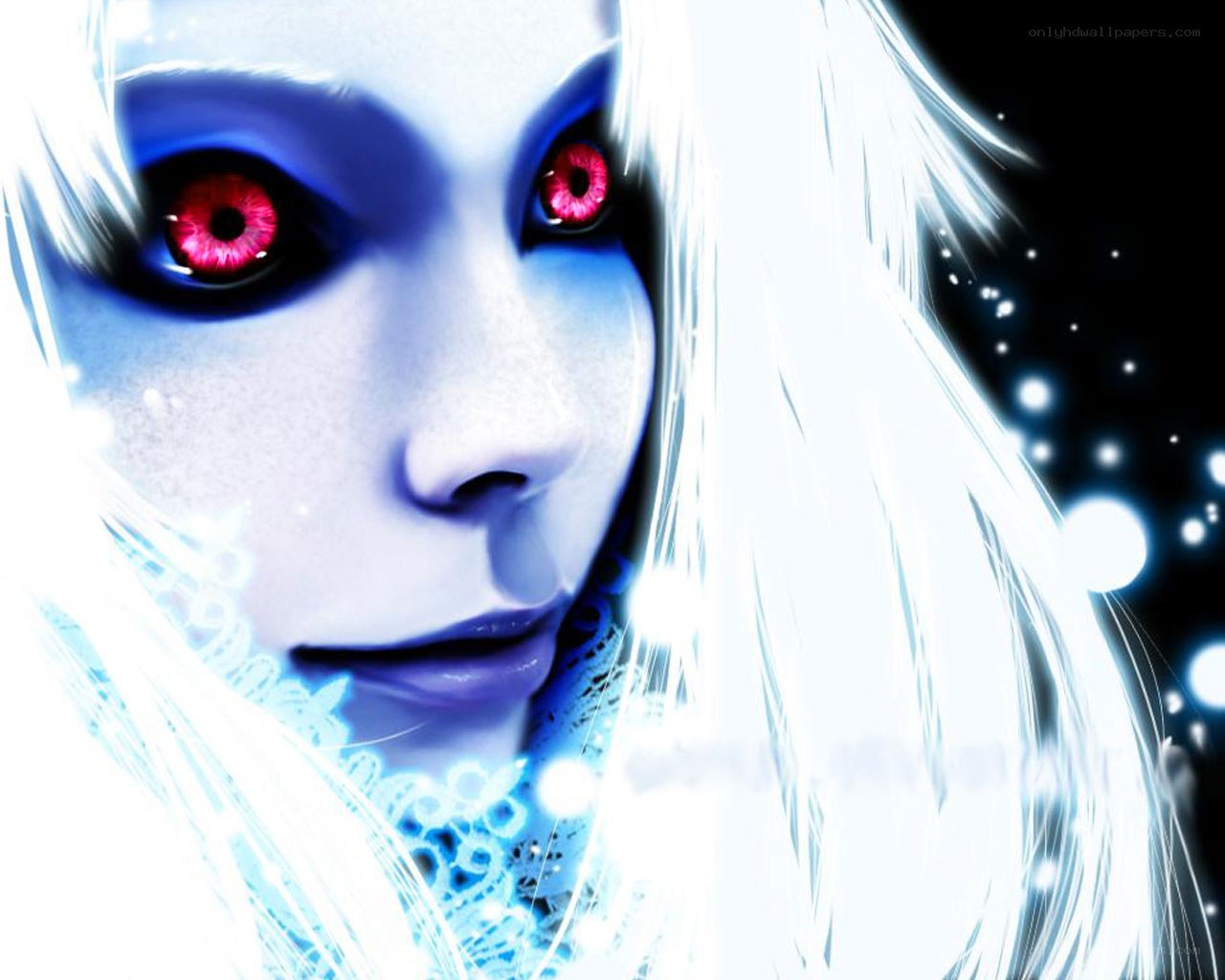 white-haired figure with red eyes