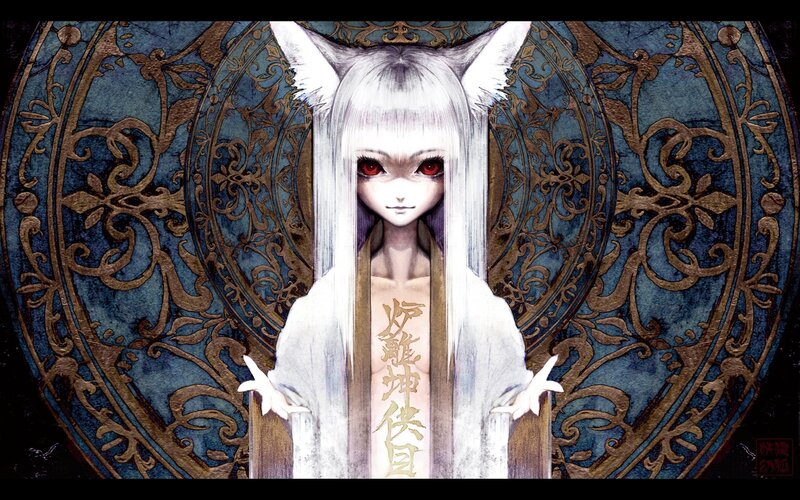 White-haired Fox Girl — Blue